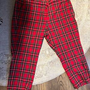 J. Crew Red Tartan Plaid Kallie Pants